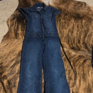 Jennifer Lopez Dark Blue Denim Jumpsuit